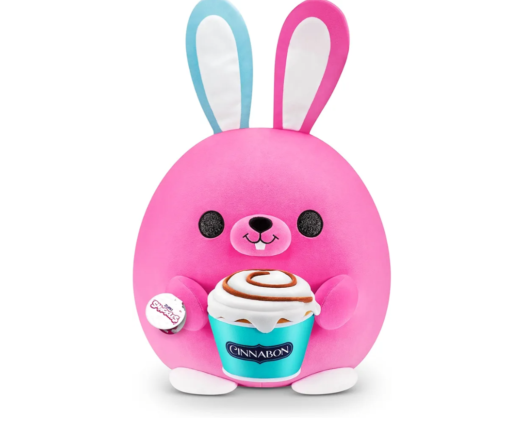 ZURU Snackles (Cinnabon Bunny Super Sized 14 inch Plush by ZURU, Ultra Soft Plush, Collectible Plush with Real Licensed Brands, Stuffed Animal