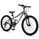 vollsch 24 Inch Kids Mountain Bike for 9-15 Years Old Boys Girls Teens 6-Speed Child MTB Bicycle with Front Suspension Fork, Sage Green