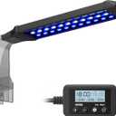 NICREW Marine Clip on Aquarium Light, Saltwater Fish Tank Light for Coral Reef Tanks with LCD Timer, 2 Lighting Modes,