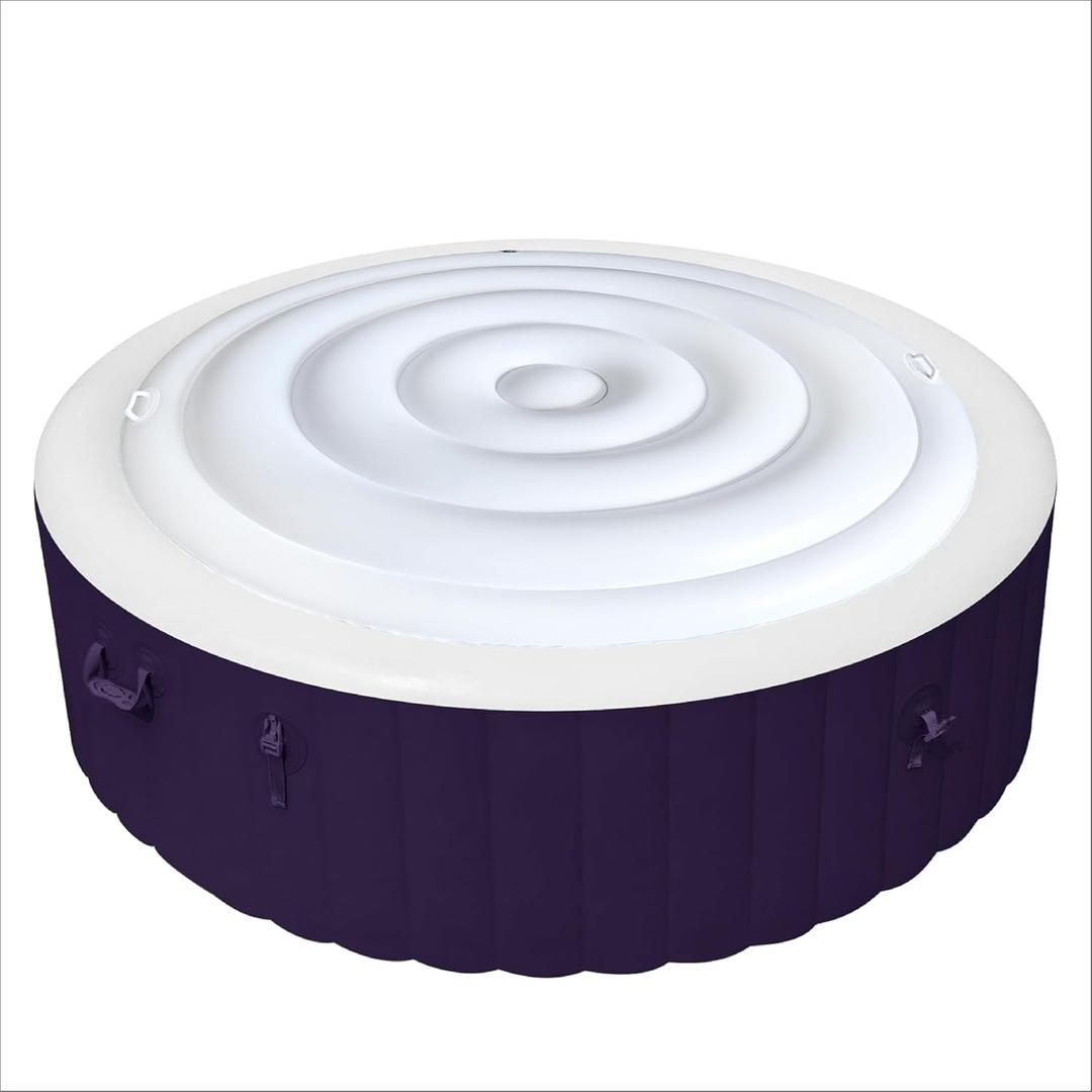 5.4 Ft Inflatable Hot Tub Cover with Handle, Insulated Hot Tub Lid for Outdoor Inflatable Round Hot Tub, Portable Hot Tub Cover Protector Save Energy Protecting Tubs from Wind Rain Debris and Dust (White)