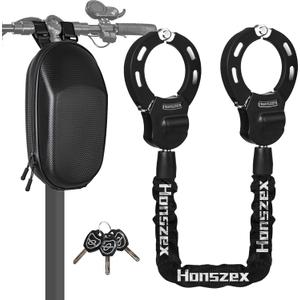 Scooter Lock, Electric Scooter Locks Anti Theft & Waterproof Scooter Bag, Bike Lock with Key, Heavy Duty Handcuff Chain Lock for E Scooter, Electric Bike, Bicycle, Motorbikes
