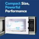 GE Compact Countertop Microwave Oven, 0.7 Cubic Ft., 700-watt Capacity, 6 Auto Cooking Settings, Child-Lock Technology, Dorm Room or Apartment, Stainless Steel