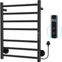Heated Towel Rack for Bathroom, Towel Warmer Rack Wall Mounted Electric Towel Rack with 24-Hour Timer, Heated Towel Bar, Plug-in/Hardwired, 304 Stainless Steel