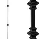 Double Knuckle Iron Balusters Contractor Pack of 10, 1/2" x 44" Stair Spindles, Metal Wrought Iron Stair Railing Balusters Satin Black Finish