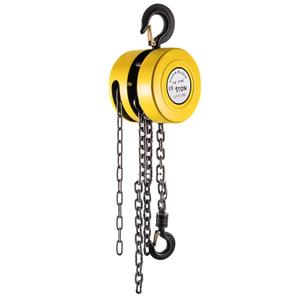 VEVOR Hand Chain Hoist, 2200 lbs /1 Ton Capacity Chain Block, 15ft/4.5m Lift Manual Hand Chain Block, Manual Hoist w/Industrial-Grade Steel Construction for Lifting Good in Transport & Workshop, Yell