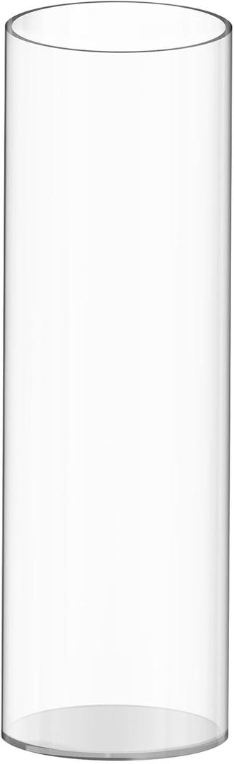 Tall Vases for Centerpieces, Clear Acrylic Cylinder Vase, 4" W x 12" H Round Vase, Decorative Centerpieces Flower Vases for Wedding, Home