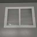 12x8 Return Air Vent Cover Grille for Baseboard Duct Opening - 7/8" Margin Turnback Flush Fit Vent Cover Air Grill by HVAC - White - Overall Size: 13.75" x 9.75"