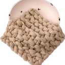 Newborn Photography Props Chunky Blanket Handmade Knitted Posing Prop for Baby Boys Girls Photo Shoot Wool Wrap (Beige)