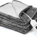 Heated Blanket Electric Throw Blanket- 50''x60'' Heating Blanket Throw 4 Hours Auto-Off & 4 Heating Levels Over-Heat Protection, Machine Washable Flannel Sherpa,Electric ETL Certification