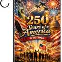2 x 250 Anniversary USA Garden Flag Double Sided 4th of July Patriotic Party Decorations and Supplies for Home 12.5" X 18"