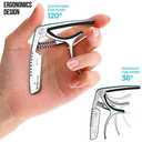 Personality Advanced Capo-Tuner 2-in-1 for Acoustic Guitar with USB Rechargeable Battery/LED Edge Lighting Display Guitar Universal Accessories (Capo-Tuner 2-in-1 silver)