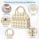 DALINDA Corduroy Lunch Bag Lunch Box for Women Men,Cute Insulated Lunch Bags,Water-Resistant Cute Cooler Lunch Tote Bag, Large Capacity for Work Travel Picnic