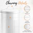 Autumn Alley White Toilet Paper Holder Canister with Lid Vertical Rustproof Free-Standing Farmhouse Metal Toilet Tissue Caddy for 3 Mega Rolls, Rustic Enclosed Toilet Storage Stand