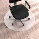 WASJOYE Office Chair Mat for Hard Floor, 36" Round Transparent Hard Floor Protector Cover Home Floor Mat for Computer Desk Rolling Chair
