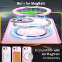 ZHK 360 Rotatable Ring for iPhone 16e Case Magnetic, [Military Grade Drop Proof] [Translucent Frosted Back Panel] Slim Non-Slip Matte Phone Case for iPhone 16e 6.1'', Pink