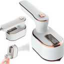 Portable Steam Iron，970W Dry Wet Dual Ironing Steam Hanging Ironing Machine，20S Rapid Preheating Large Water Tank Iron with Ergonomic Handle, Suitable for Home, Travel, Dormitory & Office (White)