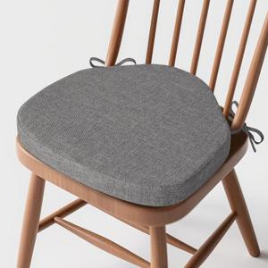 Windsor Chair Cushions for Dining Chairs 1 Pack Non Slip Kitchen Seat Cushion with Ties and Washable Covers Indoor Comfortable Seat Pad with Thick Foam 16.5" x 15.5" x 2" Light Grey