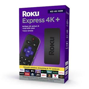 Roku Express 4K+ Streaming Device HD/4K/HDR with Roku Voice Remote with TV Controls, 1.0 ea