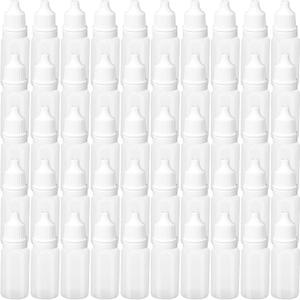 50 Pcs Plastic Dropper Bottles Squeezable Eye Liquid Dropper with Caps and Plug for Oil Eye Liquid Storage (20 ml)