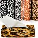Sherr 5 Pcs Tissues Purse Pocket Holder Reusable Travel Pouch Fabric Zipper Enclosed Small Size Leopard and Zebra Print Pattern Tissue Holder for Purse Coins for Christmas