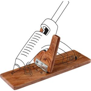 VTUNA Wooden Glue Gun Holder Stand, Hot Melt Adhesive Supporting Tool, Melting Glue Dispenser Foldable Base, Glue Applying Tool Holder