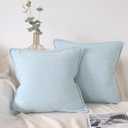 OYIMUA Light Blue 20x20 Chenille Throw Pillow Covers Set of 2 | Farmhouse Decorative Pillowcases for Couch & Bed | Soft Luxury Accent Pillows for Living Room