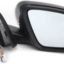 W205 Side Mirror for 2015-2021 Mercedes Benz C Class C180 C260 C300,Mercedes Passenger Side Door Mirror with Electrical Folding/Blind Spot/Heated/LED Turning Signal Light/Memory/Puddle Lights Black