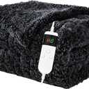 PENGZHU TECHNOLOGY Heated Blanket Heated Twin, Electric Blanket 62"x84" Heating Blanket with 8 Hours Auto Off 10 Fast Heating Levels Machine Washable Sherpa Heated Blanket with Overheating Protection