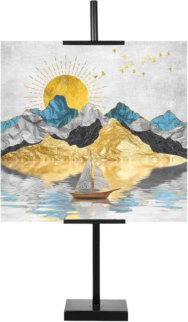 Tabletop Easel- Adjustable Tabletop Picture Frame Stand Metal Easels Displays Stand for Art, Photos, Signs, Frames (Black, 30in Height)