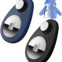 Holder for Kids Baby Toddler Hidden 2 Pack GPS Tracker Case, Anti-Removal Silicone Case with Safety Pins, Suitable for Children, Elderly, Pets, Backpack, Luggage (Black+Blue)