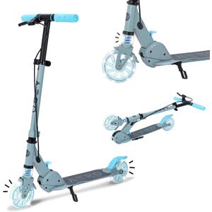 Aero Scooter for Kids 5-8 | Dynamic Lights, Hand Brake & Shock Absorption | Boys Girls 2 Wheels Kick Scooter | Foldable & Height Adjustable