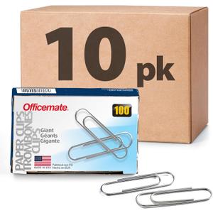 Officemate Giant Paper Clips, Pack of 10 Boxes of 100 Clips Each (1,000 Clips Total) (99914)