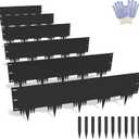 Galvanized Steel Landscape Edging Border 6 Packs 42'' L x 12.5'' H, Metal Landscape Garden Edging Border with 6 Stakes, Hammer-in Lawn Edging for Landscaping, Flower Bed, Yard, Pathway (21ft Total)