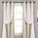 Grommet Sheer With Insulated Blackout Lining Curtain Panel Set