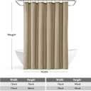 MIULEE Extra Long Linen Shower Curtain 84 Inches with 12 Metal Hooks Boho Farmhouse Heavy Buttonhole Fabric Shower Curtain Set Waterproof Thick Cloth Neutral Curtains for Bathroom W72*L84, Khaki