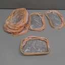 Tbestmax 10 Pcs Clear Cosmetic Bags Small Makeup Bags Portable Waterproof Travel Toiletry Bags Organizer Peach Pink, 7.5"x 4.8"x 2.3"