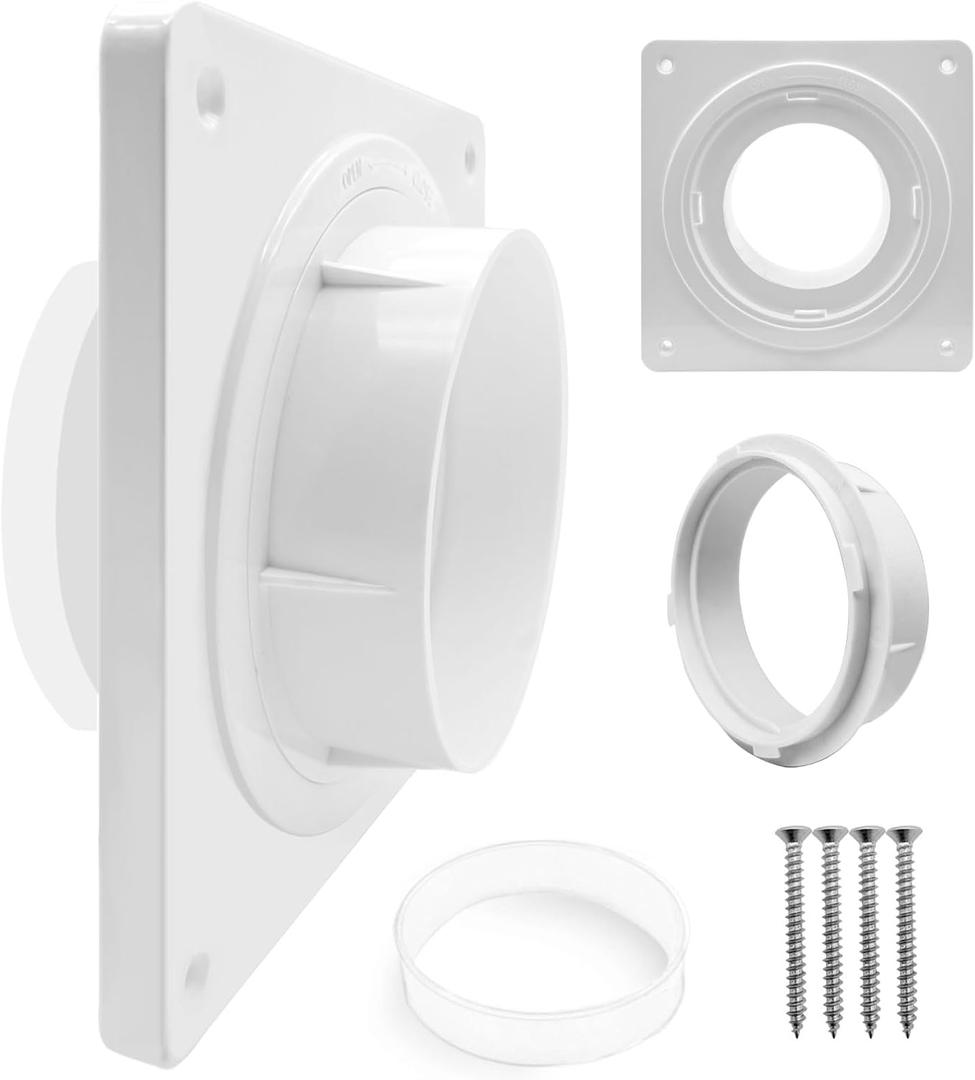 Dryer Vent Hose Connector, Quick Connect & Disconnect Dryer Vent Wall Plate, for Ceiling Walls Greenhouses Air Circulation Systems