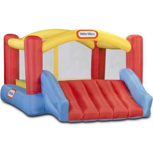 Little Tikes Jump 'n Slide Inflatable Bouncer Includes Heavy Duty Blower With GFCI, Stakes, Repair Patches, And Storage Bag, for Kids Ages 3-8 Years (Regular, Multi)