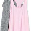 Amazon Essentials Women's Tech Stretch Racerback Tank Top - Discontinued Colors, Multipacks (XX-Large, Black Space Dye/Light Pink)