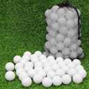Coopay 120 Pack Practice Golf Balls, 42mm Plastic Golf Training Balls with a Drawstring Bag Hollow Sports Limited Flight for Swing Practice Driving Range Backyard Home (White)