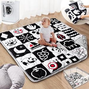 Beavtaens Baby Play Mat, 50x50 Playpen Mat with Machine Washable