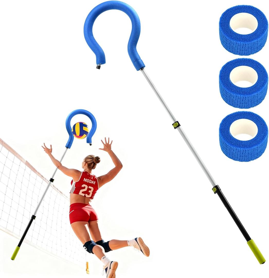 Volleyball Spike Trainer with Adjustable Height & Real Ball Feel