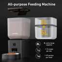 Automatic Dog & Cat Feeder with Camera & WiFi 8L/34 Cups, 1080P Night Vision, 2.4 & 5G WiFi, 2-Way Talk, 10s Voice Recording, Timed Food Dispenser, Up to 99 Portions, 15 Meals Per Day, Matte Black 