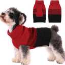 ASENKU Warm Dog Sweater for Small Medium Dogs,Pet Sweaters for Fall Winter Dog Clothing,Thicked Pullover Puppy Cat Turtleneck Sweater for Doggie Chihuahua Clothing (Red)