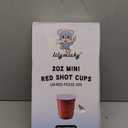 Lilymicky 300 PACK 2 oz Plastic Shot Glasses, Red Disposable Shot Cups, Mini Red Shot Cups, 2 oz Party Cups for Halloween Christmas Party