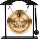 Zen Art Brass Feng Shui Desktop Gong for Home Office Table Decor Collectible Figurines