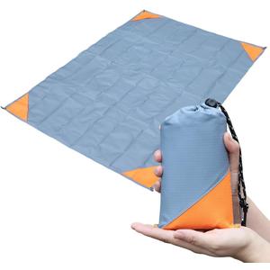 Orga'Neat Pocket Picnic Blanket, Sandproof Lightweight Pocket Camping Tarp, 55″x 79″ Foldable & Fits into Small Bag, Water Resistant Washable Quick Dry Compact Beach Mat for Outdoor Recreation