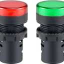 uxcell 2Pcs Red Green Indicator Light AC/DC 110V, 22mm Panel Mount, for Electrical Control Panel, HVAC, DIY Projects