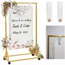 Adjustable Wedding Welcome Sign Holder , 29x20x66"Welcome Sign Stand With Detachable Casters4 Hanging Straps and Stabilized with Triangular Reinforcement,Heavy Duty Easel Stand For Wedding Party
