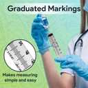 60 ml Syringe without Needle - 5 Pack of Individually Wrapped Disposable Syringes - Good for Medical, Scientific Lab, Home Use, and More - Sterile Luer Lock Syringes